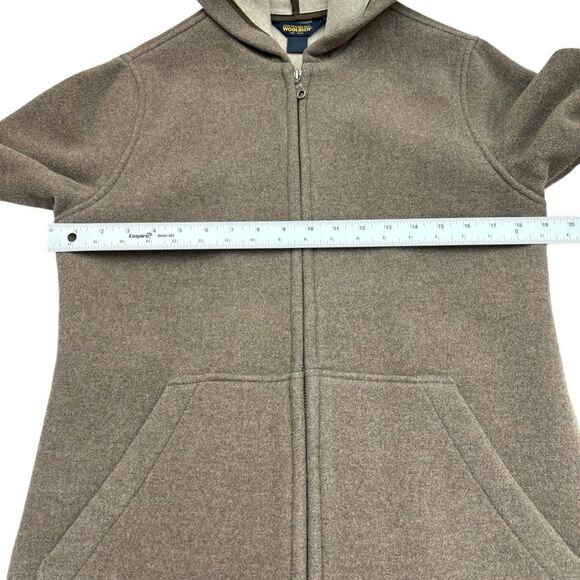 Woolrich Vintage Women’s Tan Wool Blend Zip Up Hooded Car Coat Sz S/M - Picture 5 of 14